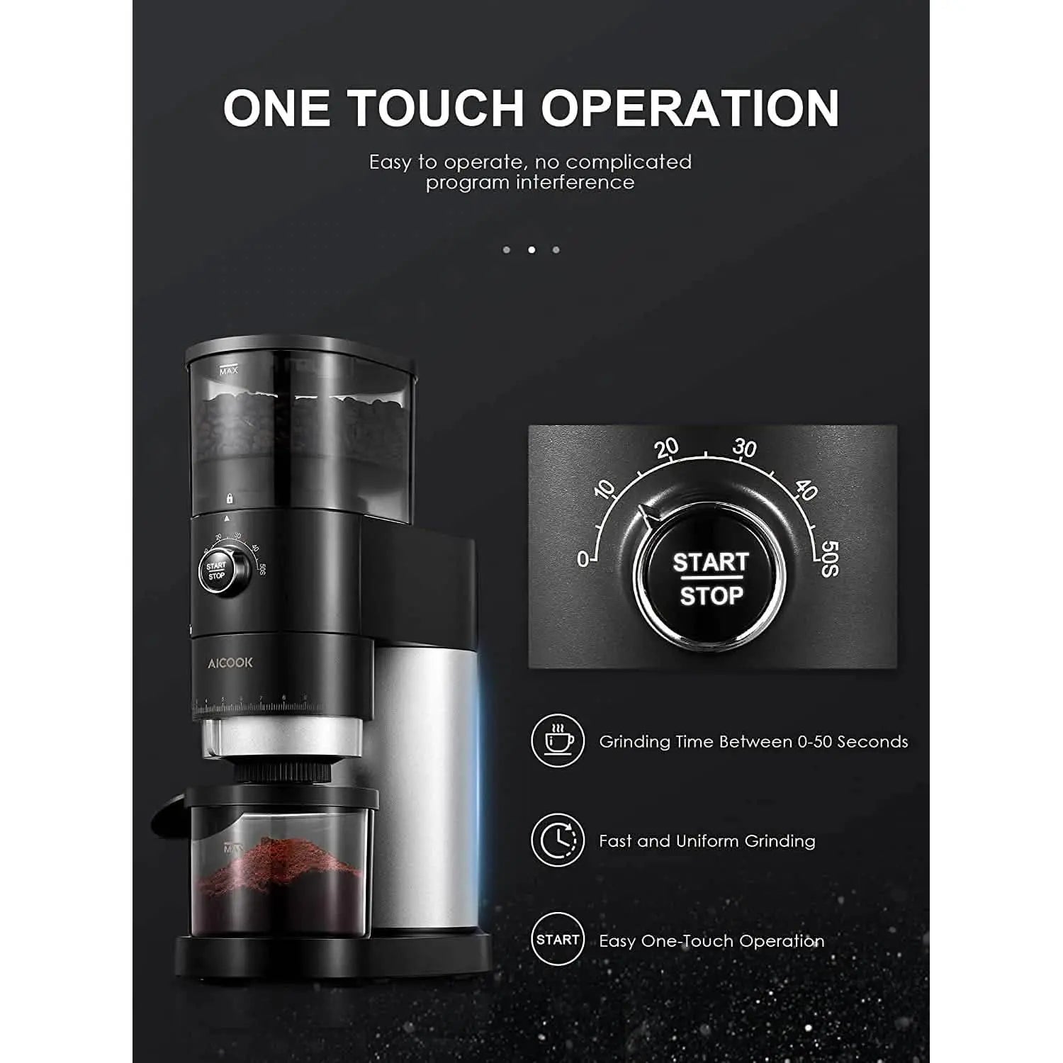 Electric Conical Burr Coffee Grinder DailySale