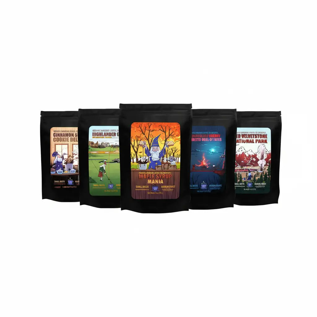 Merlin's Favorite Flavors Sample Pack Merlin's Munchies Coffee Company