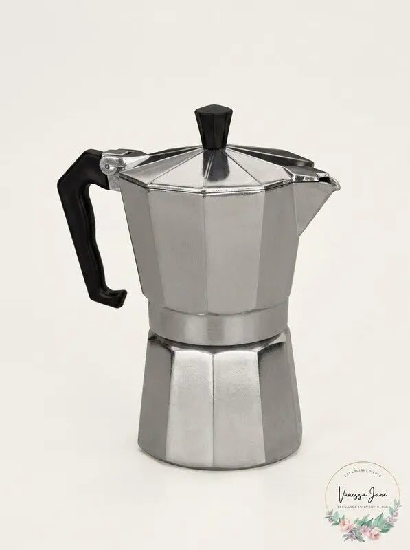 COFFEEDDICTED Stovetop Espresso Maker 6 Cup Silver Vanessa Jane