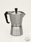 COFFEEDDICTED Stovetop Espresso Maker 6 Cup Silver Vanessa Jane