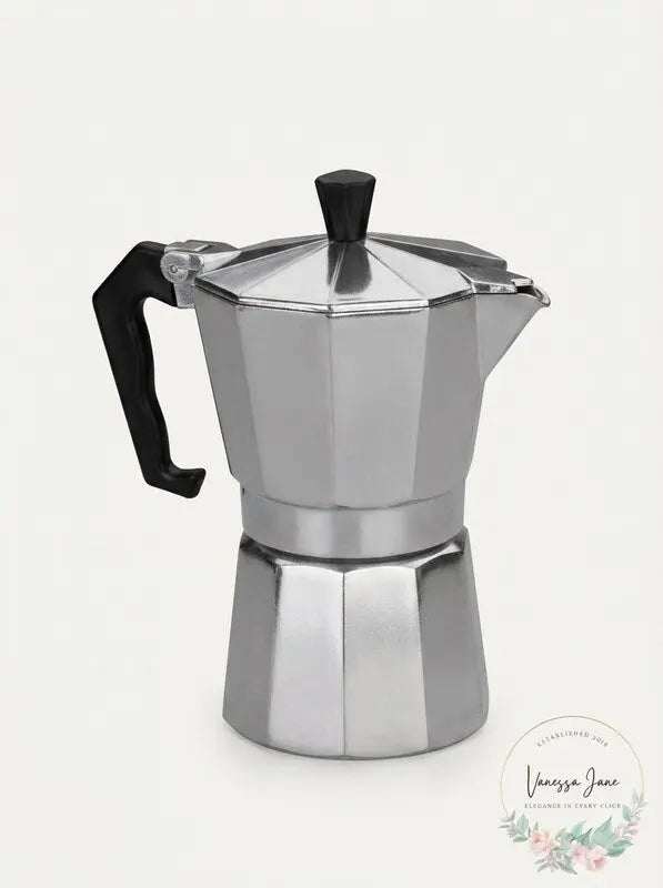 COFFEEDDICTED Stovetop Espresso Maker 6 Cup Silver Vanessa Jane