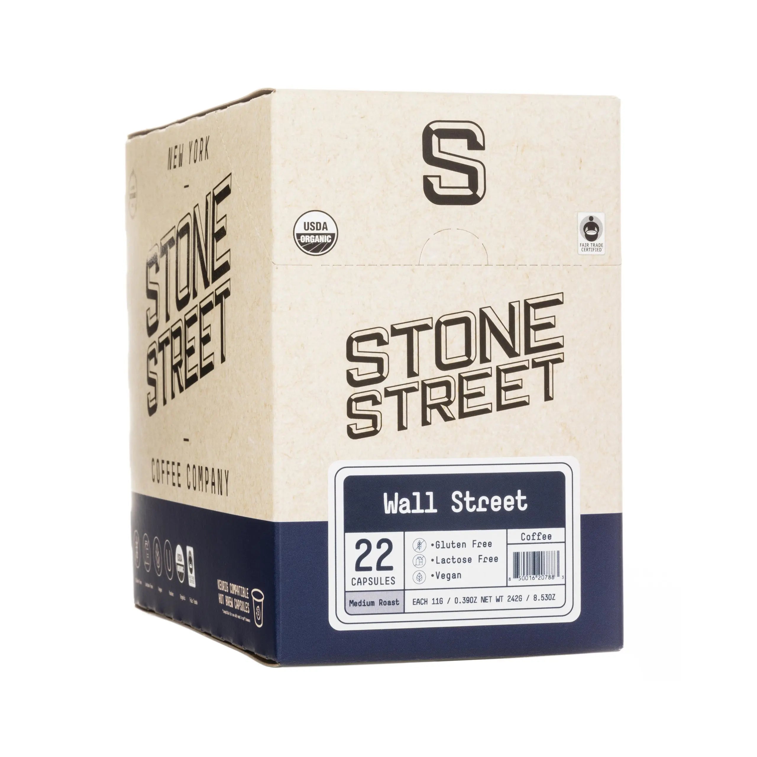 Wall Street Blend Pods Stone Street Coffee